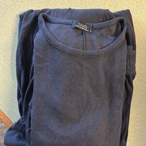 Nuuds slinky rib set navy blue xl